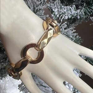 Unique Vintage Gold-Tone Mixed Link Bracelet